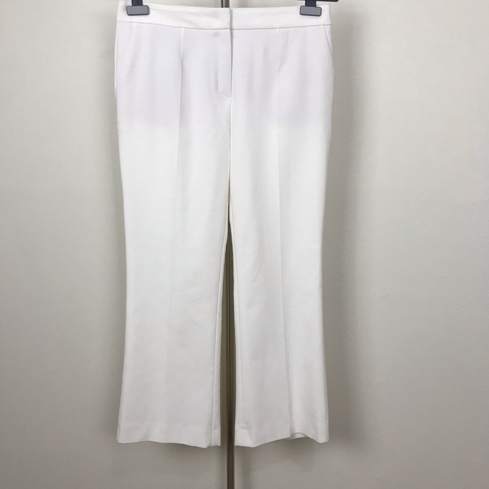 Escada White Cropped Flare Ankle Pants
